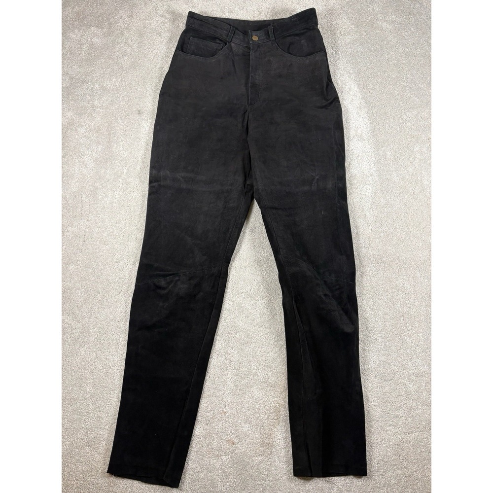 Lee Magram Suede Leather Pants Womens 10 Black (27x30)‎ VTG Western Boho